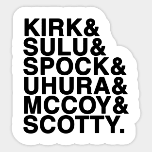 STAR TREK NAMES (BLACK) Sticker